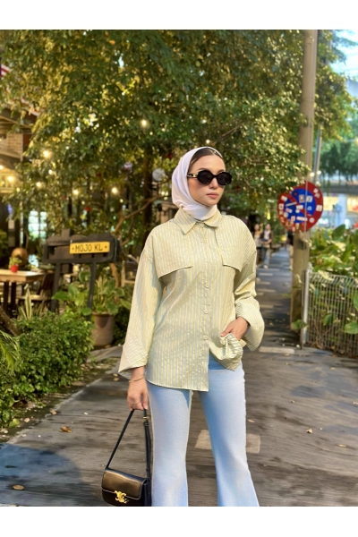 Grace Striped Top in Butter Yellow